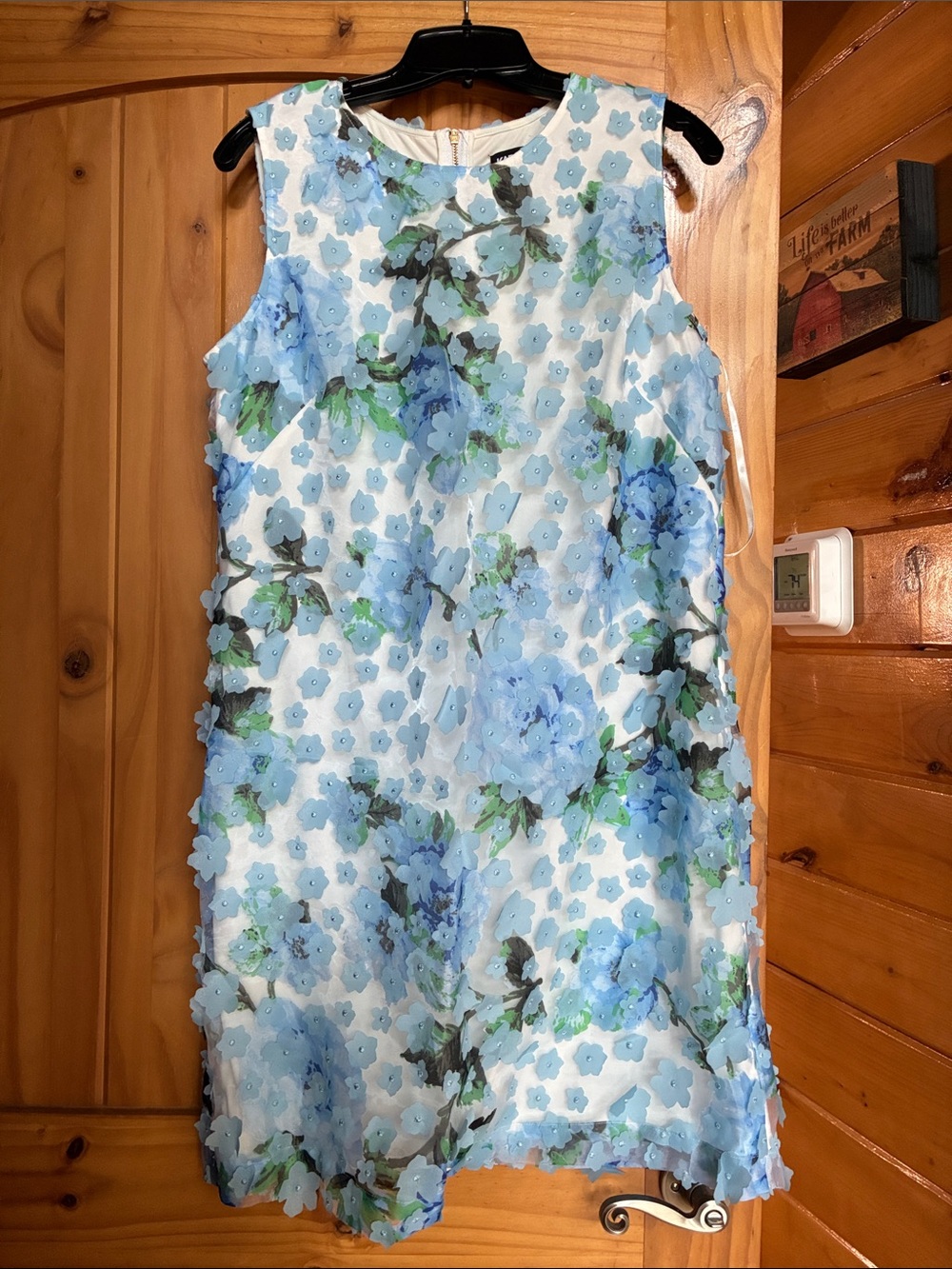 Karl lagerfeld floral appliqué shift dress